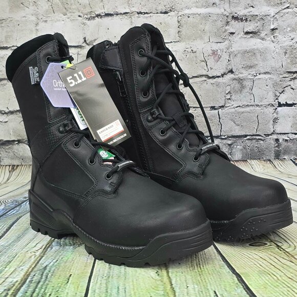 5.11 ATAC 2.0 8" Side Zip Tactical Boots Black Size 10 Waterproof Composite Toe - Picture 1 of 10